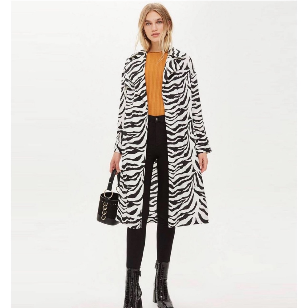 Topshop Zebra Print Duster Jacket